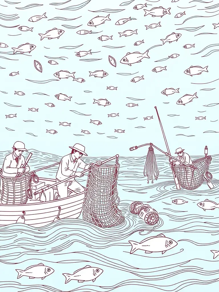 An infographic illustrating sustainable fishing practices, such as catch and release techniques, responsible gear usage, and adherence to fishing regulations.